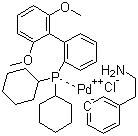 structure of CAS# 1028206-58-7, Chloro(2-dicyclohexylphosphino-2',6'-dimethoxy-1,1'-biphenyl)[2-(2-aminoethylphenyl)]palladium(II)