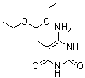 结构式 CAS# 102879-75-4, 6-氨基-5-(2,2-二乙氧基乙基)-2,4(1H,3H)-嘧啶二酮