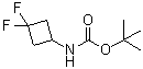 结构式 CAS# 1029720-19-1, N-(3,3-二氟环丁基)氨基甲酸叔丁酯
