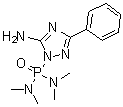 structure of CAS# 1031-47-6, Triamiphos;5-Amino-1-[bis(dimethylamino)phosphinyl]-3-phenyl-1,2,4-triazole; 5-Amino-1-bis(dimethylamido)phosphoryl-3-phenyl-1,2,4-triazole; 5-Amino-3-phenyl-1,2,4-triazol-1-yl-N,N,N',N'-tetramethylphosphodiamide; NSC 232670; WP 155; Wepsyn; Wepsyn 155