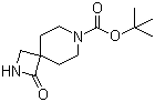 structure of CAS# 1032158-48-7, 1-Oxo-2,7-diazaspiro[3.5]nonane-7-carboxylic acid tert-butyl ester