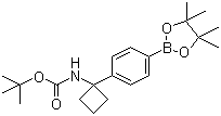 结构式 CAS# 1032528-06-5, 1-(4-(4,4,5,5-四甲基-1,3,2-二氧硼戊环-2-基)苯基)环丁基氨基甲酸叔丁酯