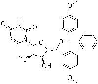 结构式 CAS# 103285-22-9, 5'-O-(4,4'-二甲氧基三苯甲基)-2'-O-甲基尿苷