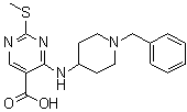 结构式 CAS# 1033194-54-5, 2-(甲硫基)-4-[[1-(苯基甲基)-4-哌啶基]氨基]-5-嘧啶羧酸
