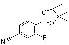 structure of CAS# 1035235-29-0, 4-Cyano-2-fluorophenylboronic acid pinacol ester;3-Fluoro-4-(4,4,5,5-tetramethyl-1,3,2-dioxaborolan-2-yl)benzonitrile