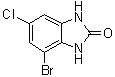 结构式 CAS# 1035390-48-7, 4-溴-6-氯-1,3-二氢-2H-苯并咪唑-2-酮