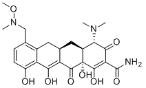 structure of CAS# 1035654-66-0, Sarecycline;(4S,4aS,5aR,12aR)-4-(dimethylamino)-1,10,11,12a-tetrahydroxy-7-[[methoxy(methyl)amino]methyl]-3,12-dioxo-4a,5,5a,6-tetrahydro-4H-tetracene-2-carboxamide