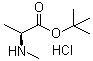 结构式 CAS# 103614-40-0, N-甲基-L-丙氨酸叔丁酯盐酸盐