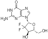 structure of CAS# 103882-87-7, 2'-Deoxy-2',2'-difluoroguanosine;2',2'-Difluorodeoxyguanosine; 2'-Deoxy-2',2'-difluoroguanosine; LY 223592