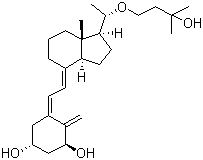 structure of CAS# 103909-75-7, Maxacalcitol;(+)-(5Z,7E)-(1S,3R,20S)-20-(3-Hydroxy-3-methylbutyloxy)-9,10-secopregna-5,7,10(19)-triene-1,3-diol