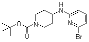 结构式 CAS# 1042224-77-0, 4-[(6-溴-2-吡啶基)氨基]-1-哌啶羧酸叔丁酯