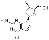 structure of CAS# 104291-17-0, 4-Chloro-7-(2-deoxy-beta-D-erythro-pentofuranosyl)-7H-pyrrolo[2,3-d]pyrimidin-2-amine