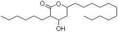structure of CAS# 104801-96-9, 3-Hexyltetrahydro-4-hydroxy-6-undecyl-2H-pyran-2-one