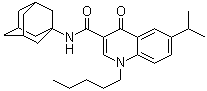 结构式 CAS# 1048038-90-9, N-(金刚烷-1-基)-6-异丙基-4-氧代-1-戊基-1,4-二氢喹啉-3-甲酰胺