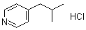 structure of CAS# 1049728-62-2, 4-(2-Methylpropyl)pyridine hydrochloride (1:1)