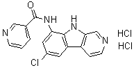 structure of CAS# 1049743-58-9, N-(6-Chloro-9H-pyrido[3,4-b]indol-8-yl)-3-pyridinecarboxamide hydrochloride (1:2)