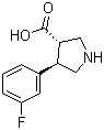 structure of CAS# 1049975-95-2, (3S,4R)-4-(3-Fluorophenyl)pyrrolidine-3-carboxylic acid