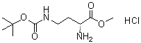structure of CAS# 1052649-77-0, (2R)-2-Amino-4-[[(1,1-dimethylethoxy)carbonyl]amino]butanoic acid methyl ester hydrochloride (1:1)