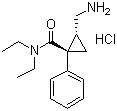 结构式 CAS# 105310-47-2, (E)-2-(氨基甲基)-N,N-二乙基-1-苯基环丙甲酰胺盐酸盐