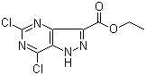 structure of CAS# 1053656-63-5, Ethyl 5,7-dichloro-1H-pyrazolo[4,3-d]pyrimidine-3-carboxylate;5,7-Dichloro-1H-pyrazolo[4,3-d]pyrimidine-3-carboxylic acid ethyl ester