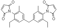 structure of CAS# 105391-33-1, 1Bis(3-methyl-5-ethyl-4-maleimidophenyl)methane;3,3'-Dimethyl-5,5'-diethyl-4,4'-diphenylmethanebismaleimide; B 239; BMI 5000; BMI 5100; BMI 70; Bis(3-ethyl-5-methyl-4-(N-maleimido)phenyl)methane; Bis(3-ethyl-5-methyl-4-maleimidophenyl)methane