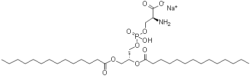 结构式 CAS# 105405-50-3, 1,2-二肉豆蔻酰基-sn-甘油-3-[磷酰-L-丝氨酸]钠盐