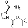 结构式 CAS# 105443-94-5, (2S)-2-氨基甲酰吖丁啶-1-羧酸叔丁酯