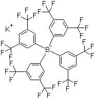 structure of CAS# 105560-52-9, Potassium tetrakis[3,5-bis(trifluoromethyl)phenyl]borate