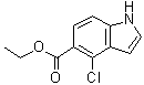 结构式 CAS# 1057076-56-8, 4-氯-1H-吲哚-5-羧酸乙酯