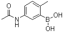 结构式 CAS# 1060661-55-3, 5-乙酰氨基-2-甲基苯硼酸