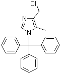 structure of CAS# 106147-85-7, 4-(Chloromethyl)-5-methyl-1-(triphenylmethyl)-1H-imidazole