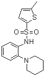 structure of CAS# 1062271-24-2, 5-Methyl-N-[2-(1-piperidinyl)phenyl]-2-thiophenesulfonamide