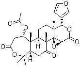 structure of CAS# 1063-77-0, Nomilin;1-(Acetyloxy)-1,2-dihydroobacunoic acid epislon-lactone