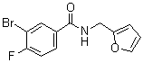 structure of CAS# 1065074-07-8, 3-Bromo-4-fluoro-N-(2-furanylmethyl)benzamide