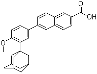 结构式 CAS# 106685-40-9, 阿达帕林; 6-[3-(1-金刚烷)-4-甲氧基-苯基]萘-2-甲酸