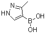 结构式 CAS# 1071455-14-5, (3-甲基-1H-吡唑-4-基)硼酸