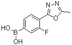 structure of CAS# 1072945-71-1, [3-Fluoro-4-(5-methyl-1,3,4-oxadiazol-2-yl)phenyl]boronic acid