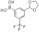 structure of CAS# 1072946-51-0, [3-(1,3-Dioxolan-2-yl)-5-(trifluoromethyl)phenyl]boronic acid