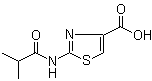 structure of CAS# 1082130-43-5, 2-[(2-Methyl-1-oxopropyl)amino]-4-thiazolecarboxylic acid