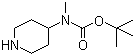 结构式 CAS# 108612-54-0, 4-N-叔丁氧羰基-4-N-甲基氨基哌啶