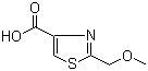 结构式 CAS# 1086380-07-5, 2-(甲氧基甲基)-1,3-噻唑-4-甲酸