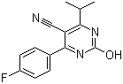 结构式 CAS# 1092843-99-6, 4-(4-氟苯基)-2-羟基-6-异丙基嘧啶-5-甲腈