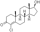 结构式 CAS# 1093-58-9, 氯司替勃; 4-氯睾酮; 4-氯-17b-羟基雄甾-4-烯-3-酮