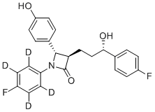 structure of CAS# 1093659-90-5, Ezetimibe-d4;(3R,4S)-3-[(3S)-3-(4-fluorophenyl)-3-hydroxypropyl]-4-(4-hydroxyphenyl)-1-(2,3,5,6-tetradeuterio-4-fluorophenyl)azetidin-2-one