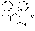 structure of CAS# 1095-90-5, Methadone hydrochloride;6-Dimethylamino-4,4-diphenyl-3-heptanone hydrochloride; 1,1-Diphenyl-1-(2-dimethylaminopropyl)-2-butanone hydrochloride