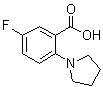 结构式 CAS# 1096304-38-9, 5-氟-2-(1-吡咯烷基)苯甲酸