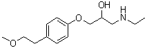 结构式 CAS# 109632-08-8, 1-(乙基氨基)-3-[4-(2-甲氧基乙基)苯氧基]-2-丙醇