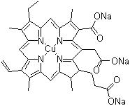 结构式 CAS# 11006-34-1, 叶绿素铜钠盐