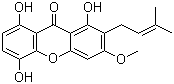 structure of CAS# 110187-11-6, 1,5,8-Trihydroxy-3-methoxy-2-prenylxanthone;1,5,8-Trihydroxy-3-methoxy-2-(3-methyl-2-butenyl)-9H-xanthen-9-one