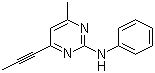 结构式 CAS# 110235-47-7, 嘧菌胺; 4-甲基-N-苯基-6-(1-丙炔基)-2-嘧啶胺